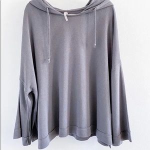 Mona B Gray hooded slouchy sweatshirt